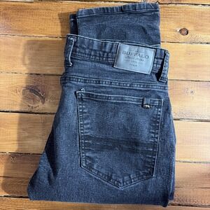 Buffalo David Bitton Jeans Men *34x30 Faded Black Denim Evan-X Slim Straight